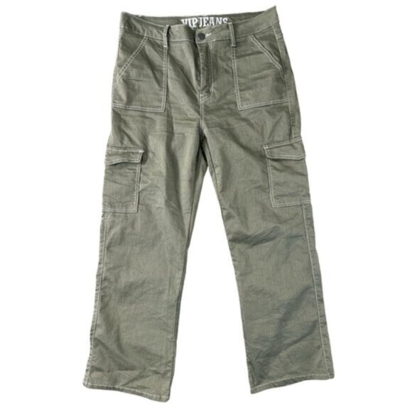 VIP JEANS green Cargo Jeans Juniors 17 plus size - Picture 1 of 8